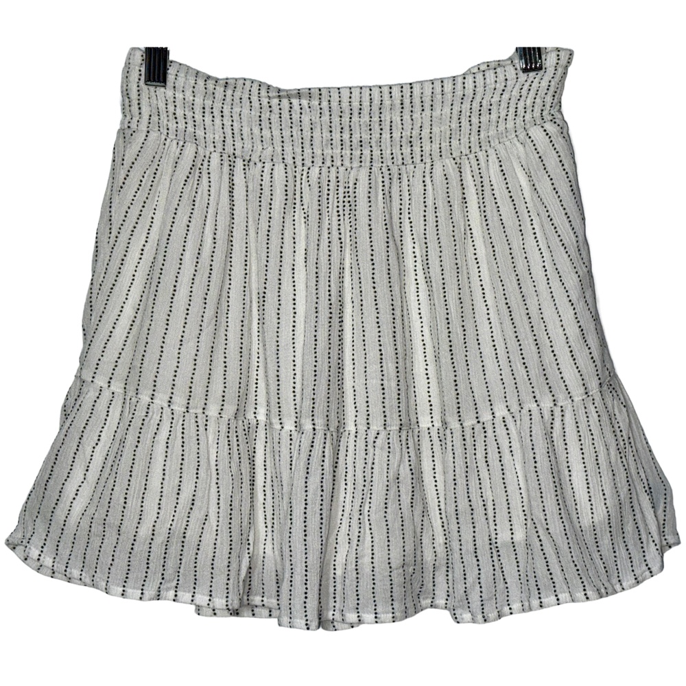 NEW Abercrombie & Fitch White Black Polka Dot Viscose Tiered Mini Skirt Size S